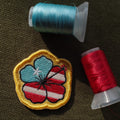Puerto Rico flag hibiscus embroidered patch

